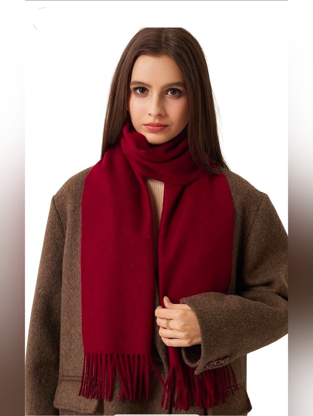 NIB 100% Cashmere Warm Soft Solid Knitted Scarf